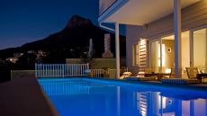 exterior pool night mountain view