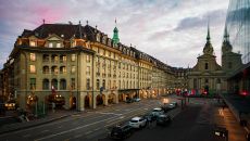 Exterior Evening at Hotel Schweizerhof Bern Spa