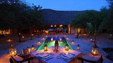 Pool night landscape