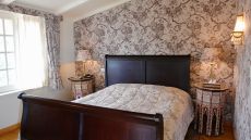 bedroom with slanted ceiling