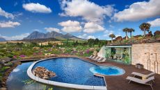 Swimming pool with a view at Babylonstoren