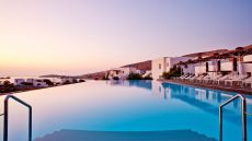 exterior pool at sunset