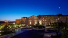 hotel grounds at night