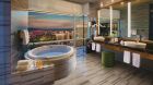 sky villa bathroom city night views
