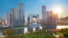 exterior view across river