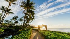 Pool ocean cabana sunrise