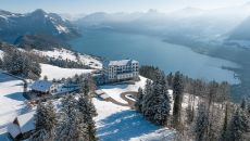 Hotel Villa Honegg winter aerial