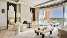 marrakech two bedroom panoramic suite livingroom at Mandarin Oriental Marrakech