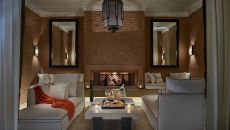 17. Two Bedroom Oriental Pool Villa outdoor living room at Mandarin Oriental Marrakech