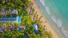 Pool and beach aerial view