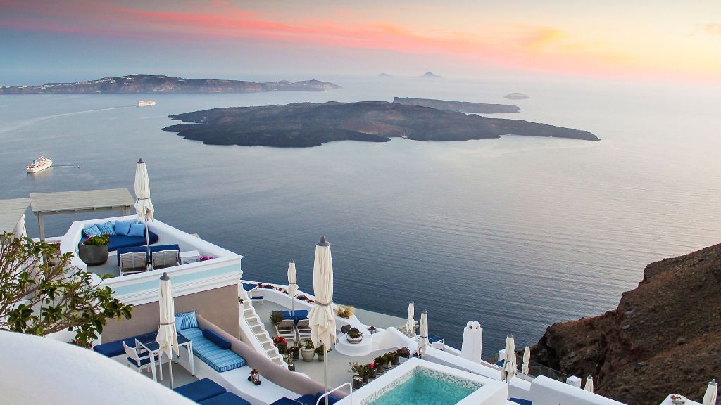 MOST ROMANTIC HOTEL  Iconic Santorini, a boutique cave hotel  Greece, view, luxury hotel