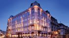 Hotel exterior at dusk