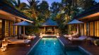 Guest Room Exterior View of the Two Bedroom Layan Pool Villa at Night Anantara Layan Phuket Resort