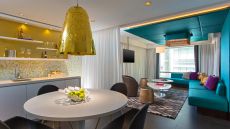 suite with bright living room