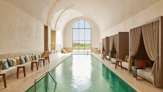 spa pool solarium golf view lights relaxation beds at Park Hyatt Marrakech