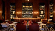 livingroom bar sofa marble art tataoui sculpture lights at Park Hyatt Marrakech