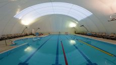 covered pool in winter