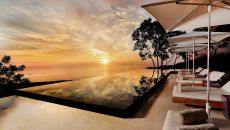 infinity pool sunset