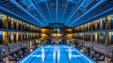 Indoor pool by night