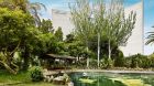Hotel gardens.