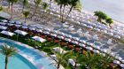 Pool and beach from balcony