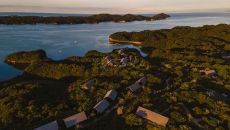 drone shot of resort Amanemu 2024
