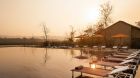 Pool sunset view