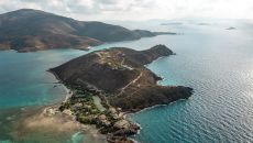 The Branson Estate aerial island view