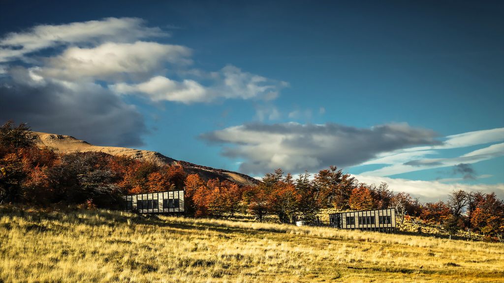 Awasi Patagonia private villa exterior with Torres del Paine mountain backdrop Chilean Patagonia