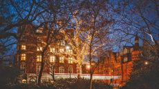 Winter exterior with lights