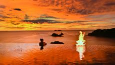 Sunset Pool Casa Chameleon Las Catalinas