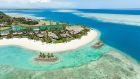Six Bedroom Beachfront Pool Residence Aerial at Six Senses Fiji