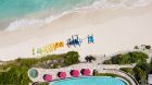 Beach aerial, Pink Sands Club Canouan
