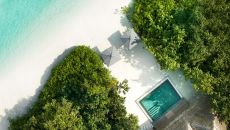 Two Bedroom Beach Pool Residence top down view at Vakkaru Maldives