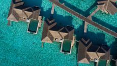 One Bedroom Overwater Pool Residence Aerial at Vakkaru Maldives