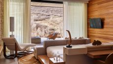 Accommodations Earth Suite Bedroom 2021 at Lodge at Blue Sky