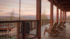 Distillery Patio with Chairs at Dusk