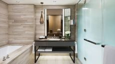 Expansive Spa-like wasroom