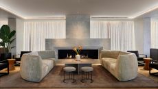 Mezzanine Fireplace at The Stratford Hotel