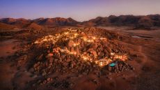 Tents exterior dusk Sonop Namibia