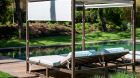Outdoor swimming pool lounges Castel Hoertenberg