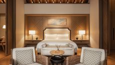 Two Bedroom Beach Villa Bedroom View 2 at Waldorf Astoria Maldives Ithaafushi