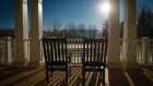 Rocking chairs on the porch of Taconic Kimpton Taconic Hotel
