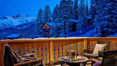 Living room terrace night 6306Six Senses Courchevel