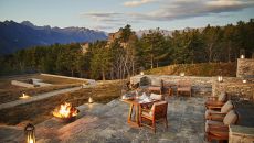 Paro Main Building Terrace with Stone Ruins