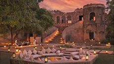 Evening at the courtyard Six Senses Fort Barwara