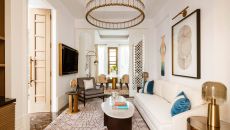 Royal Three bedroom Villa living area at Raffles Al Areen Palace Bahrain