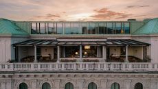 rooftop drone view at Casa Cipriani Milano