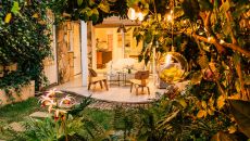 Jardín noche terraza copy at Casa Legado