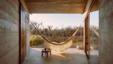 private patio with hammock